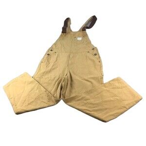 Maden Amekaji Retro Men's Brown/Beige Overalls Bib Pants Jumpsuit Workwear Sz XL